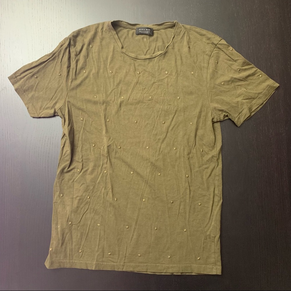 Green star studded ZARA T-shirt size M